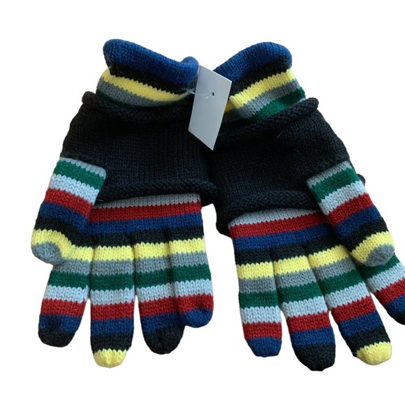 Universal Studios Wizarding World of Harry Potter Hogwarts Striped Gloves - Picture 2 of 3